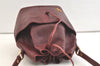 Authentic Christian Dior Shoulder Cross Drawstring Bag Leather Bordeaux CD 3506K