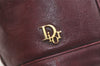 Authentic Christian Dior Shoulder Cross Drawstring Bag Leather Bordeaux CD 3506K