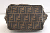 Authentic FENDI Zucca Vintage Hand Bag Purse Nylon Leather Brown 3507K