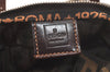 Authentic FENDI Zucca Vintage Hand Bag Purse Nylon Leather Brown 3507K