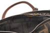 Authentic FENDI Zucca Vintage Hand Bag Purse Nylon Leather Brown 3507K