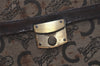 Authentic CELINE C Macadam Blason Shoulder Bag Canvas Leather Brown Junk 3511K