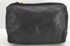 Authentic LOEWE Anagram Clutch Hand Bag Purse Leather Black 3512K