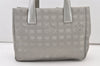 Authentic CHANEL New Travel Line Shoulder Tote Bag Nylon Leather Silver 3513J