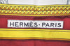 Authentic HERMES Carre 90 Scarf "GRAND APPARAT" Silk Bordeaux Red 3514J