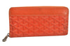 Authentic Goyard Vintage Matignon GM Long Wallet Purse PVC Leather Orange 3515K