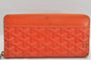 Authentic Goyard Vintage Matignon GM Long Wallet Purse PVC Leather Orange 3515K