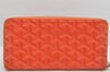 Authentic Goyard Vintage Matignon GM Long Wallet Purse PVC Leather Orange 3515K