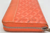 Authentic Goyard Vintage Matignon GM Long Wallet Purse PVC Leather Orange 3515K