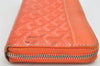 Authentic Goyard Vintage Matignon GM Long Wallet Purse PVC Leather Orange 3515K