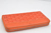 Authentic Goyard Vintage Matignon GM Long Wallet Purse PVC Leather Orange 3515K