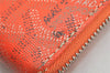 Authentic Goyard Vintage Matignon GM Long Wallet Purse PVC Leather Orange 3515K