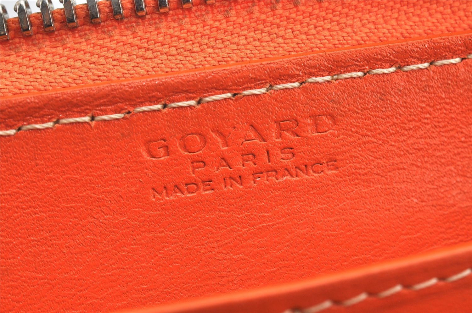 Authentic Goyard Vintage Matignon GM Long Wallet Purse PVC Leather Orange 3515K