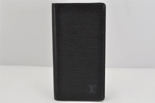 Authentic Louis Vuitton Epi Porte Cartes Credit Yen Wallet Black M63212 LV 3516K