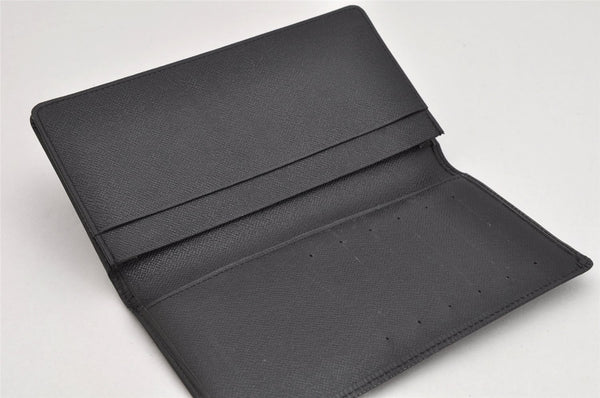 Authentic Louis Vuitton Epi Porte Cartes Credit Yen Wallet Black M63212 LV 3516K