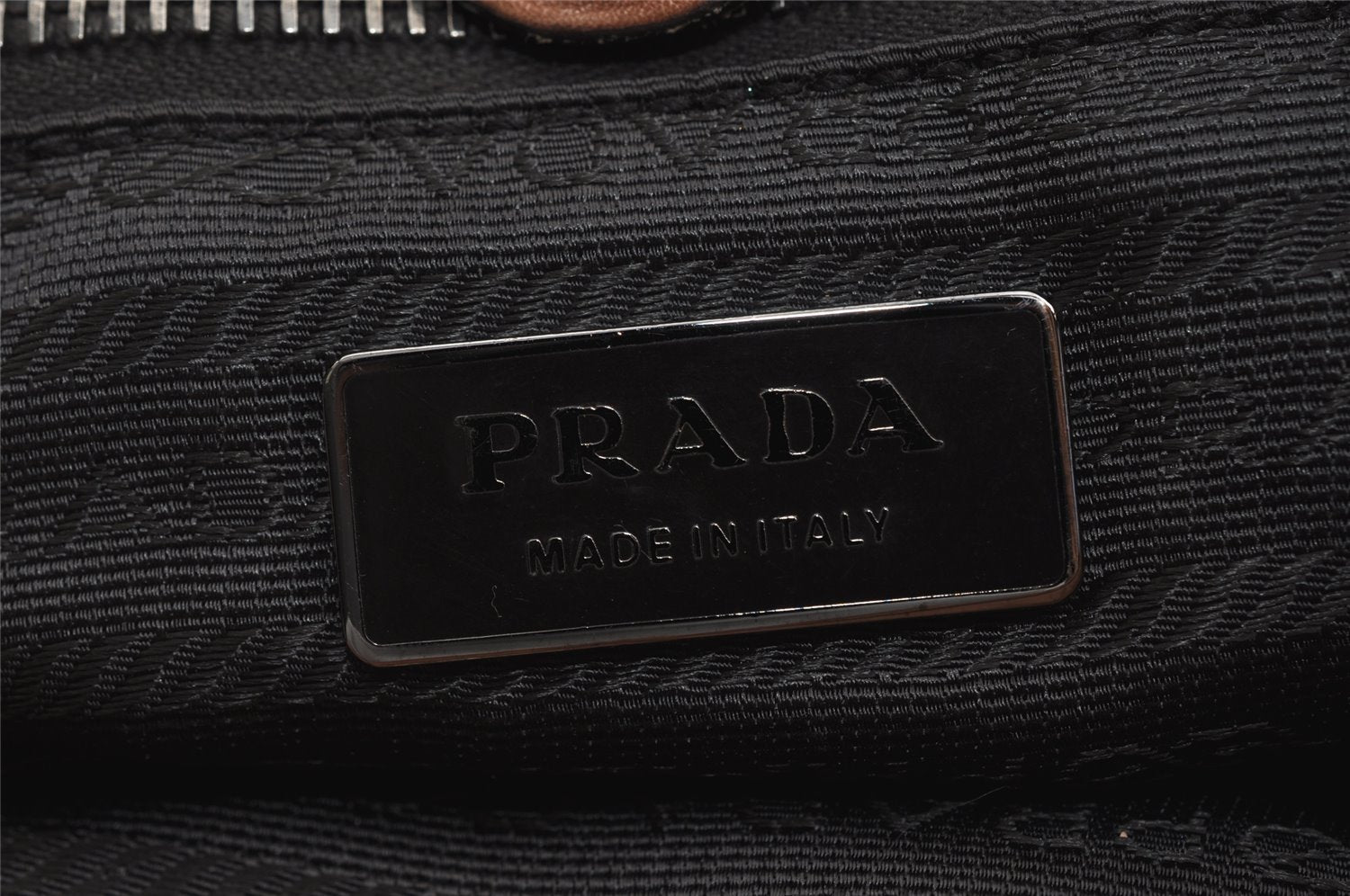 Authentic PRADA Vintage Leather Nappa Shoulder Hand Bag Purse Brown 3517I