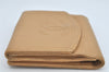 Authentic CHANEL Vintage Caviar Skin CC Logo Bifold Wallet Purse Beige 3517K