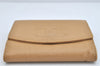Authentic CHANEL Vintage Caviar Skin CC Logo Bifold Wallet Purse Beige 3517K