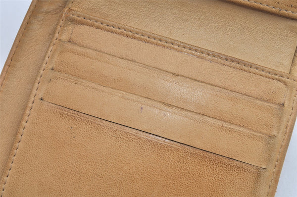 Authentic CHANEL Vintage Caviar Skin CC Logo Bifold Wallet Purse Beige 3517K