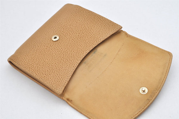 Authentic CHANEL Vintage Caviar Skin CC Logo Bifold Wallet Purse Beige 3517K