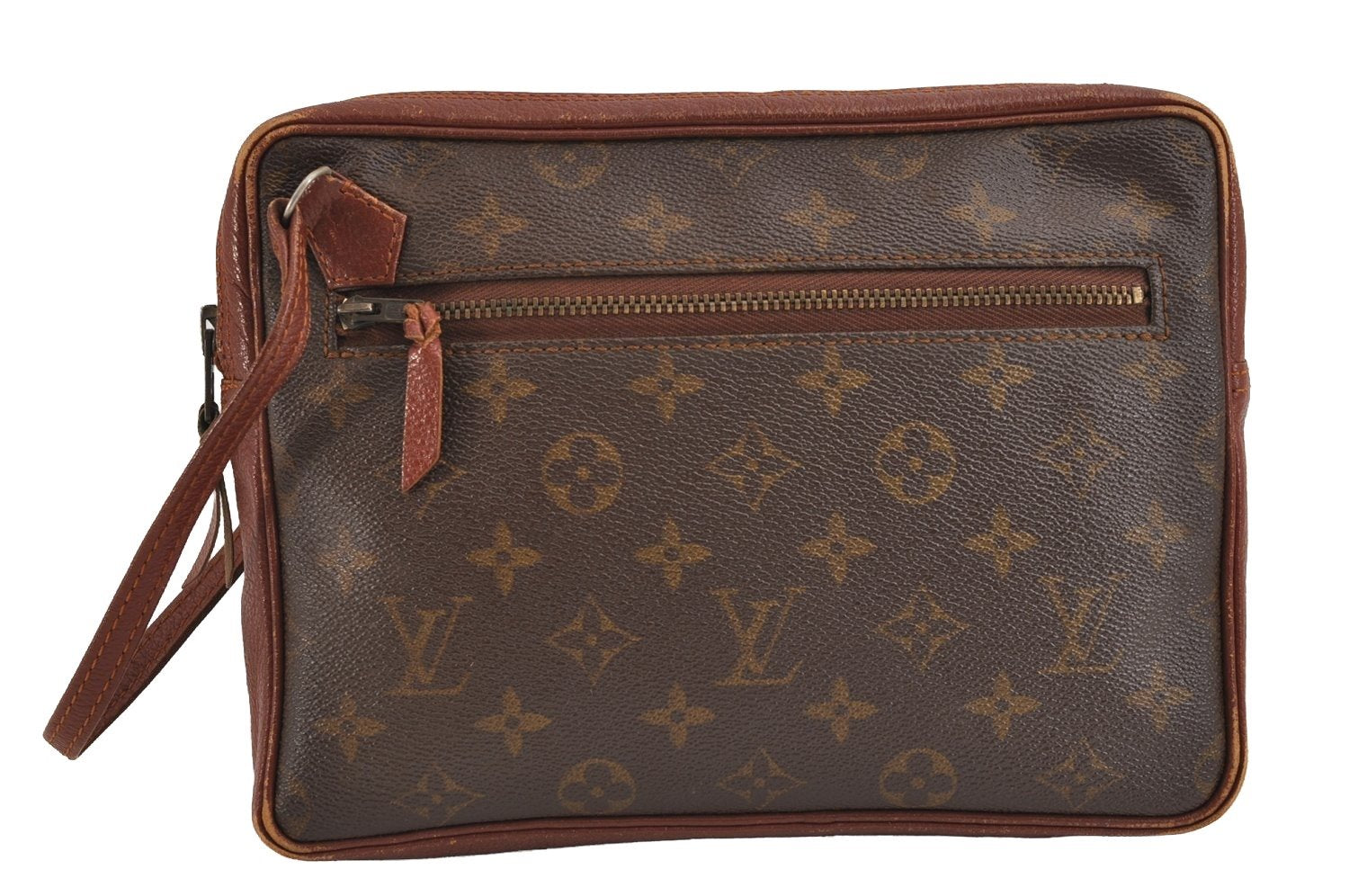 Authentic Louis Vuitton Monogram Pochette Sport Clutch Hand Bag Old Model 3518J
