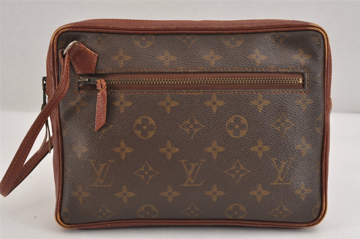 Authentic Louis Vuitton Monogram Pochette Sport Clutch Hand Bag Old Model 3518J