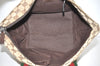 Authentic GUCCI Web Sherry Line Tote Bag GG Canvas Leather 131228 Brown 3521I