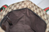 Authentic GUCCI Web Sherry Line Tote Bag GG Canvas Leather 131228 Brown 3521I