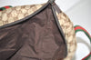 Authentic GUCCI Web Sherry Line Tote Bag GG Canvas Leather 131228 Brown 3521I