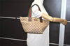 Authentic GUCCI Web Sherry Line Tote Bag GG Canvas Leather 131228 Brown 3521I