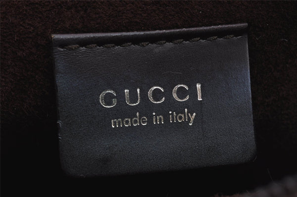 Authentic GUCCI Vintage Shoulder Hand Bag Purse Leather Brown 3521J