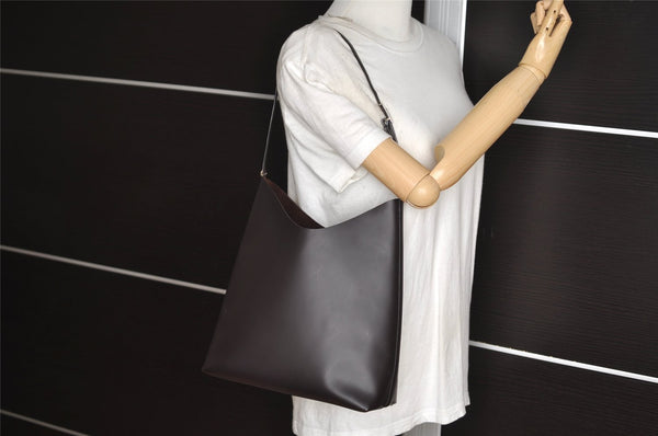 Authentic GUCCI Vintage Shoulder Hand Bag Purse Leather Brown 3521J