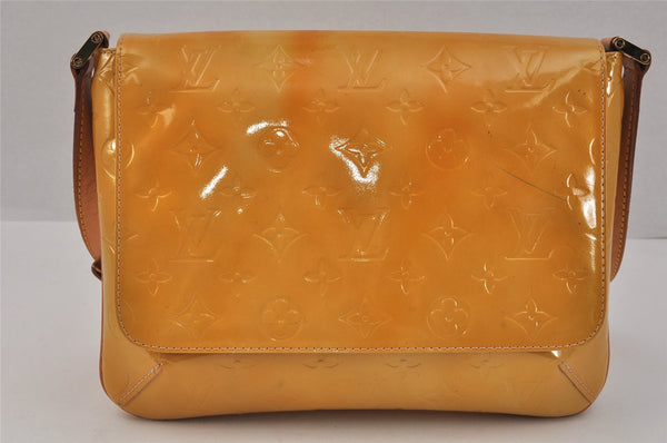 Auth Louis Vuitton Vernis Thompson Street Shoulder Bag Yellow M91008 LV 3521K