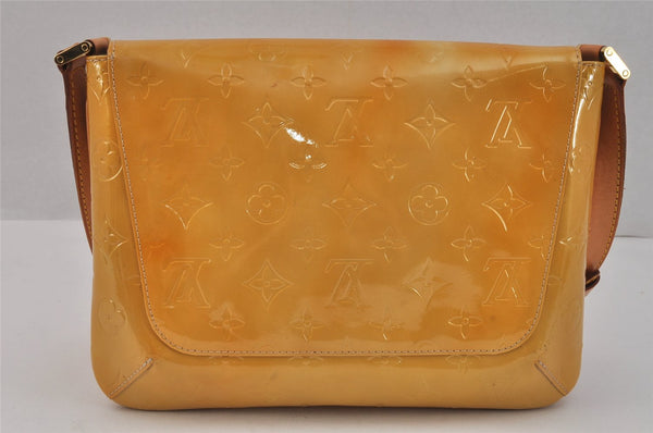 Auth Louis Vuitton Vernis Thompson Street Shoulder Bag Yellow M91008 LV 3521K