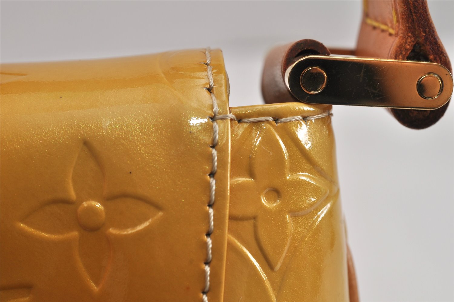 Auth Louis Vuitton Vernis Thompson Street Shoulder Bag Yellow M91008 LV 3521K