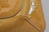 Auth Louis Vuitton Vernis Thompson Street Shoulder Bag Yellow M91008 LV 3521K