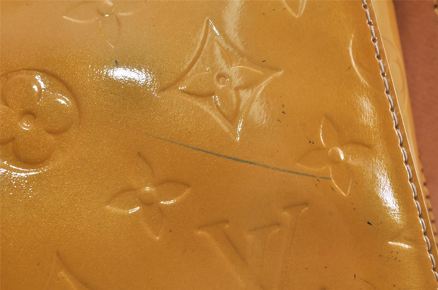 Auth Louis Vuitton Vernis Thompson Street Shoulder Bag Yellow M91008 LV 3521K