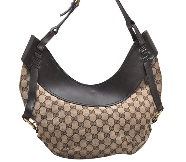 Authentic GUCCI Shoulder Hand Bag GG Canvas Leather 106250 Brown 3522K