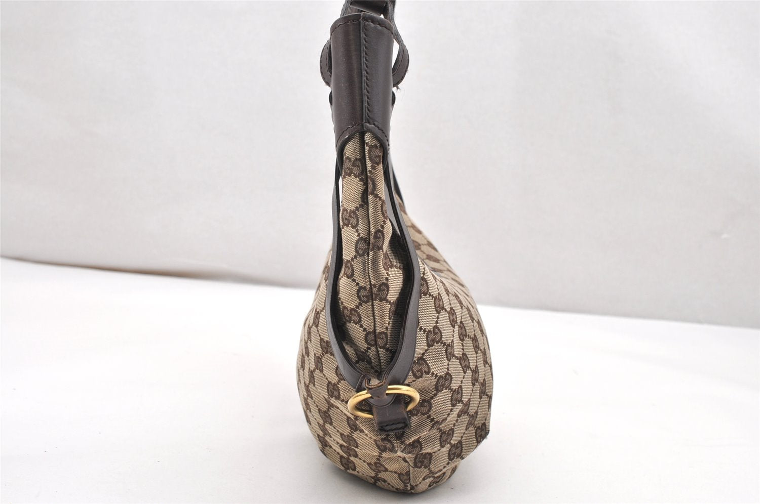 Authentic GUCCI Shoulder Hand Bag GG Canvas Leather 106250 Brown 3522K