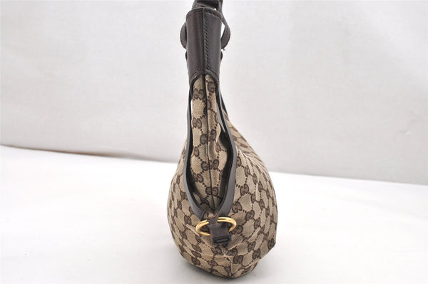 Authentic GUCCI Shoulder Hand Bag GG Canvas Leather 106250 Brown 3522K