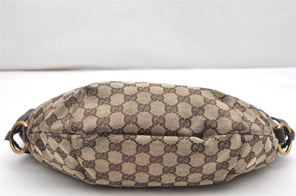 Authentic GUCCI Shoulder Hand Bag GG Canvas Leather 106250 Brown 3522K