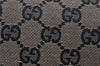 Authentic GUCCI Hand Bag Pouch Purse GG Canvas Leather 0391147 Black 3523I