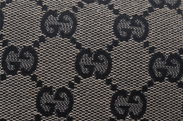Authentic GUCCI Hand Bag Pouch Purse GG Canvas Leather 0391147 Black 3523I