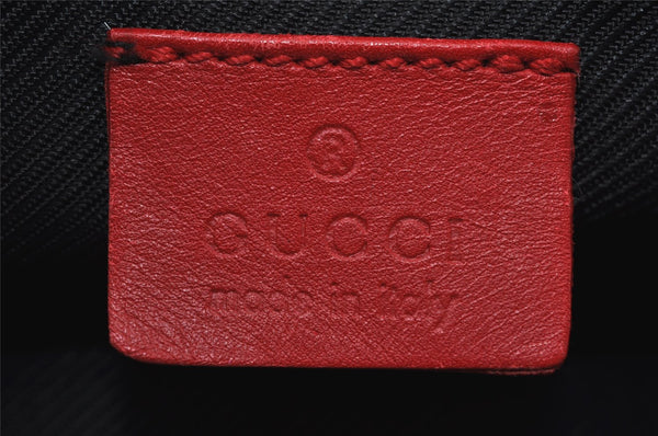 Authentic GUCCI Hand Bag Pouch Purse GG Canvas Leather 0391147 Black 3523I