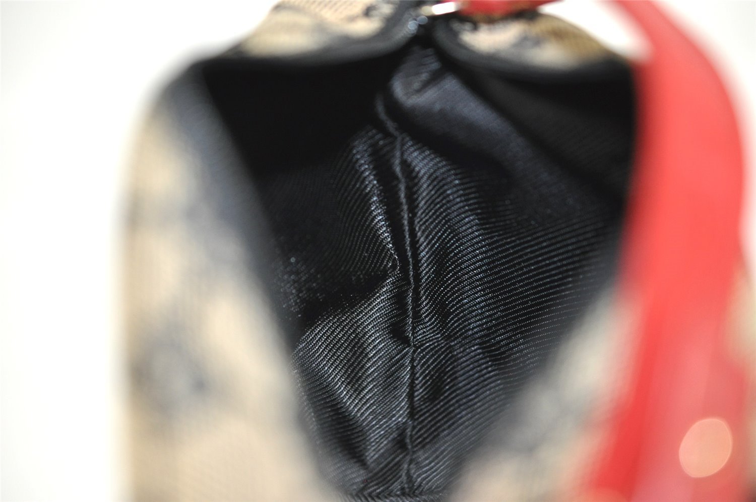 Authentic GUCCI Hand Bag Pouch Purse GG Canvas Leather 0391147 Black 3523I