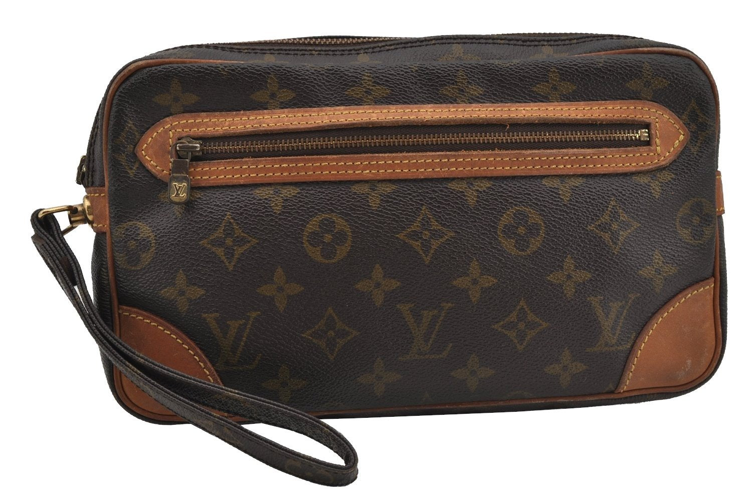 Authentic Louis Vuitton Monogram Marly Dragonne GM M51825 Clutch Bag Junk 3523J