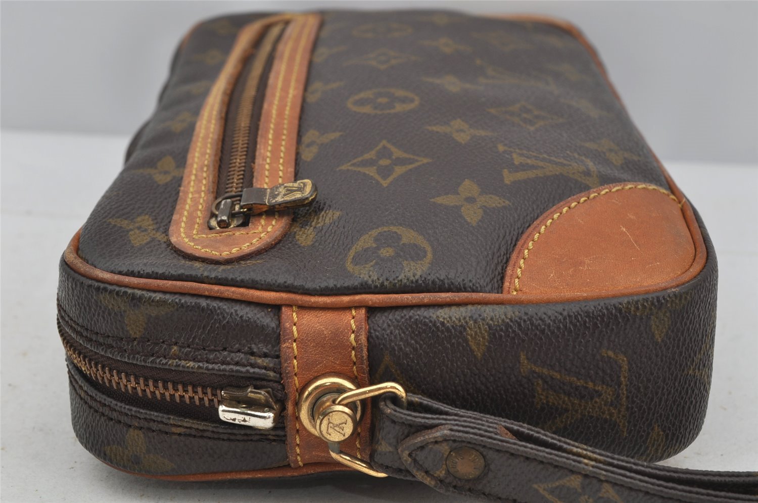 Authentic Louis Vuitton Monogram Marly Dragonne GM M51825 Clutch Bag Junk 3523J