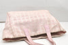 Authentic CHANEL New Travel Line Shoulder Tote Bag Nylon Leather Pink 3523K