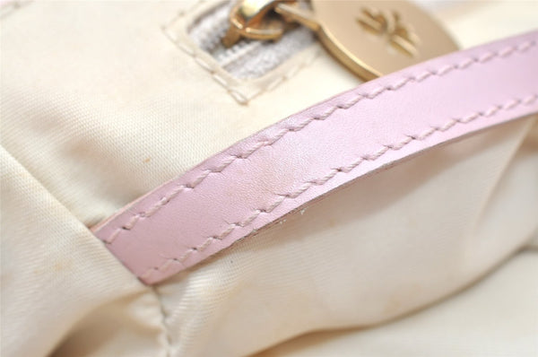 Authentic CHANEL New Travel Line Shoulder Tote Bag Nylon Leather Pink 3523K