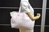 Authentic CHANEL New Travel Line Shoulder Tote Bag Nylon Leather Pink 3523K